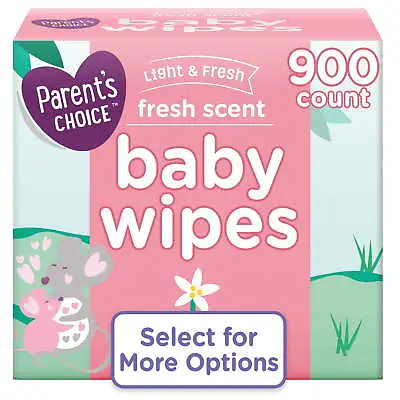 Parent's Choice Fresh Scent Baby Wipes 900 Count (Select For More Options) • $17.96