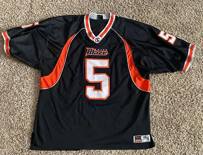 Vintage AFL Utah Blaze Mens XL Jersey Black Number 5 • $10