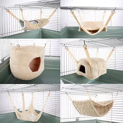 Hammock For Ferret Chinchilla Rat Guinea Pig Bed Toy Pet House Luxury Cream • £10.19