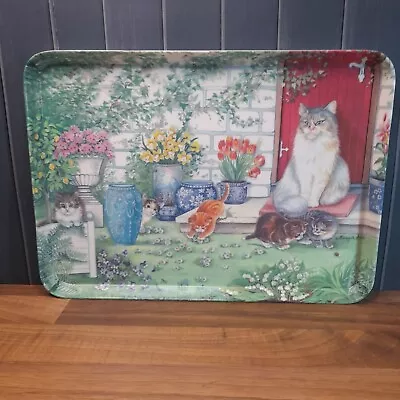 Melamine R2S Melplus Serving Tray Cat & Flowers Mariangela Ascorti Made In Italy • £12