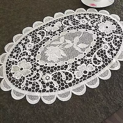 £6.99 • Buy Retro Flower Fabric Placemats Hollowed Lace Tea Table Mats Furniture Decor 