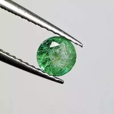 0.42 CT - Natural Zambian Emerald Nice Luster Green Gem Round Shape - 5289 • $9.99