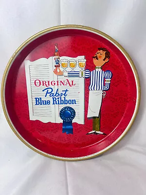 Vtg Pabst Blue Ribbon Beer Serving Tip Tray Bartender Advertising Milwaukee WI • $29.95