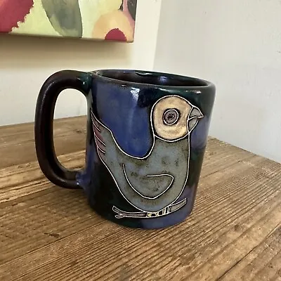 Mara Mexico Stoneware 16 Oz. Coffee Mug Bird Owl Blue / Purple • $19.50