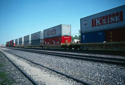 Railroad Slide - DTTX #64058 Trailer Train Intermodal Car 1989 K Line Containers • $6