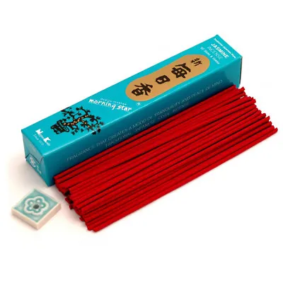 Japanese Nippon Kodo Morning Star JASMINE Incense 50 Sticks With Incense Holder • $7.95