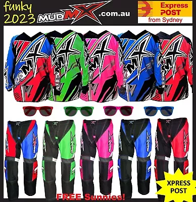 2024 MX MOTOCROSS/BMX (Pants+Jersey) Kids Youth Junior Dirt Bike Gear ATV • $85.99