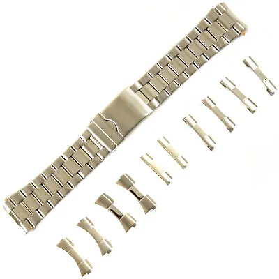 Watch Band Stainless Steel OR TT Metal Curved Fits 18mm-22mm - Set 5 End Pieces • $22.95