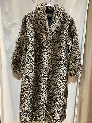 $129.99 • Buy Vintage Monterey Fashions Plus 1X  Cheetah/Leopard Faux Fur Swing Coat Womens