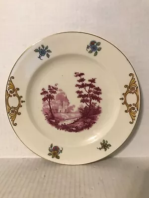 Vintage Epiag Czechoslovakia Plate With Pink House And Landscape Scene 10-1/4  • $12.99