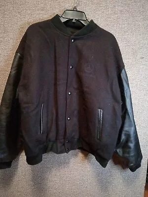 Mercedes Benz Vintage Mens Bomber Leather Jacket XL • $59.99