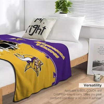 Minnesota Vikings Fans Print Blanket Thin Blanket Soft Bed Blanket 40*50in • $15.83