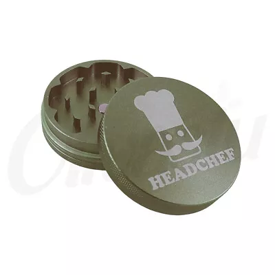 Headchef Anodized 55mm Tobacco Herb Grinder 2 Piece Crusher Shredder Metal • £11.99