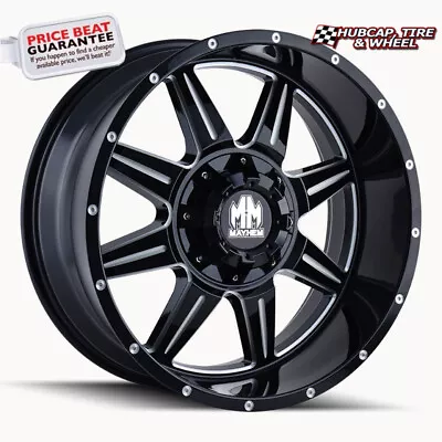 Mayhem Monstir 8100 Black W/Milled Spokes- 20X10- 8X165.1 BP -12 MM Ofs (1Wheel • $405.99