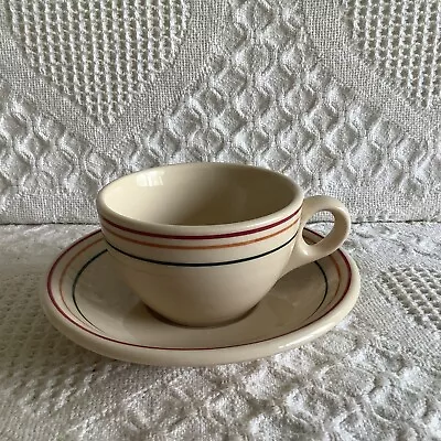 Vintage McNicol Roloc Cup & Saucer Stripes Cream Color • $12.99