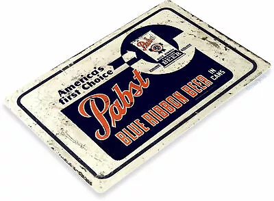 Pabst Beer Can Choice Logo Retro Vintage Wall Decor Bar Man Cave Metal Tin Sign • $17.99