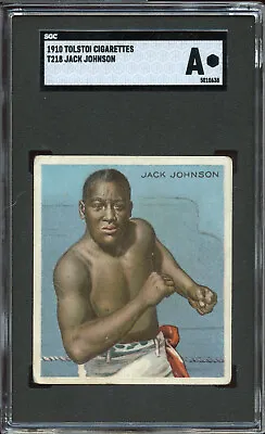 $400 • Buy 1910 T218 Tolstoi Cigarettes JACK JOHNSON Graded SGC A