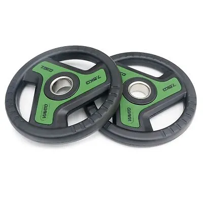 Viavito Bumper Weight Plates 2” Olympic Tri Grip Rubber Weightlifting Discs • £49.99