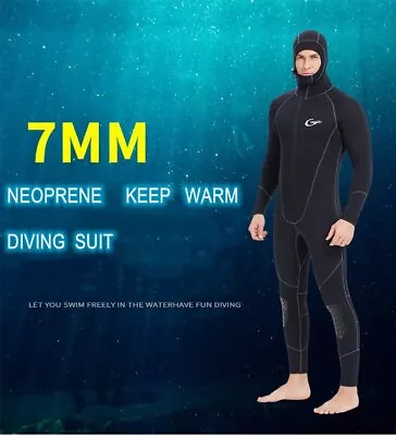 7MM Neoprene Adults Keep Warm Full Body Snorkeling WetSuit Hooded Scuba Surfing • $281.73