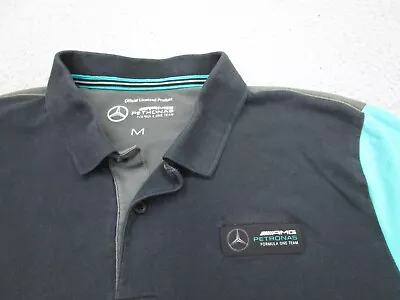 Petronas Shirt Mens M Black Polo Mercedes Benz AMG F1 Team Formula 1 Racing • $24.99