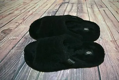 Nwob Unisex Ugg Fluff You Sheepskin Slippers Black Sandals Slides Choose Size • $41.99
