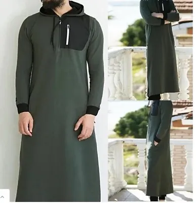 Muslim Arab Kaftan  Men Islam Thobe Robe Thoub Jubba Dishdasha • £20