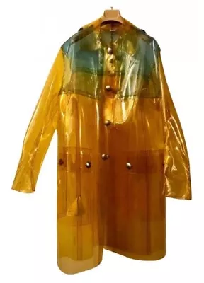 Mui Mui Thick Tinted Clear Plastic PVC Vinyl Designer Rain Coat. Catwalk. Italy. • $252.53