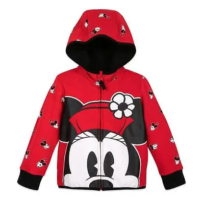 NWT Disney Store Minnie Mouse Hoodie Jacket Girl Sweatshirt Red Many Sizes • $24.70
