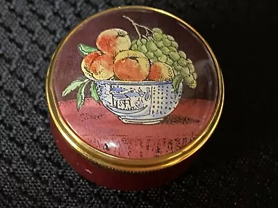 $37.49 • Buy Crummles English Enamels Trinket Box  FRUIT BOWL   ~  1 1/4  Round