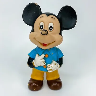 Vintage Mickey Mouse Doll Rubber Squeak Toy Figurine 1960's Walt Disney • $8