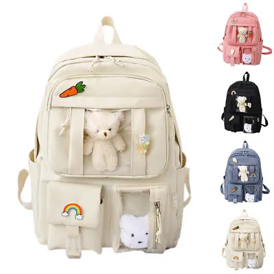 £11.99 • Buy Backpack Cute Bear School College Travel Casual Bag For Kawaii Kid Girls Womens