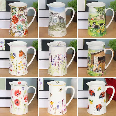 500ml Water Juice Jug Pitcher Drinks Carafe Fine China Decorative Flower Vase • £11.50