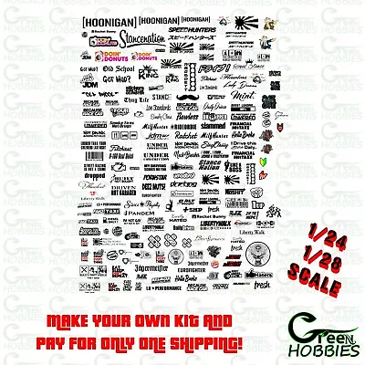 RC 1/24 1/28 Make Your Own Sticker Kit !!! Scale Body Drift Car Truck Onroad • $0.84