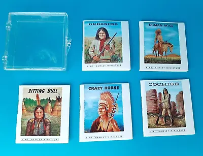 Set Of 5 INDIAN CHIEFS Miniature Books-A Mt. Hawley Miniature Set 1963 In Case • $12