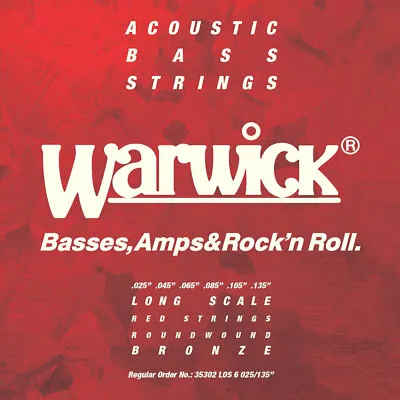 Warwick Red Label Acoustic Bass Strings 6-String 25-135 Long Scale • $21.50