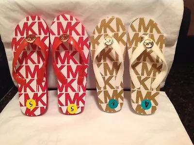 Michael Kors  MK Jet Set Print Rubber Jelly Flip Flops YOU CHOOSE COLOR & SIZE  • $37.99