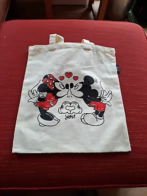 Disney Mickey & Minnie Mouse Kissing Tote Bag - Shopping Shoulder Cotton • £7