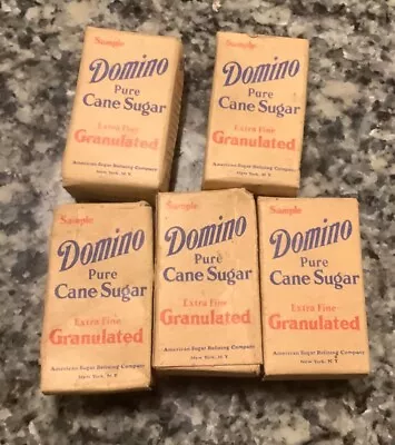 5 Vintage Domino Sugar | Sample Box | Pure Cane Sugar | Empty | 1930s 1940s • $35.95