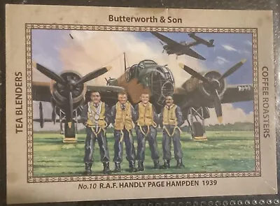 Butterworth Tea Card - Vignettes Of WW2 - #10 R.A.F. HANDLEY Page Hampden 1939 • £2.25