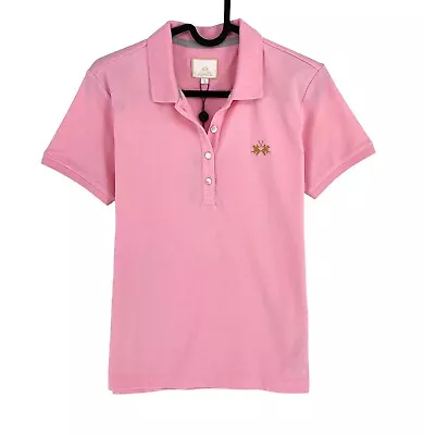 LA MARTINA Women Pink SS Piquet Polo Shirt Size 3 / M • $28.23