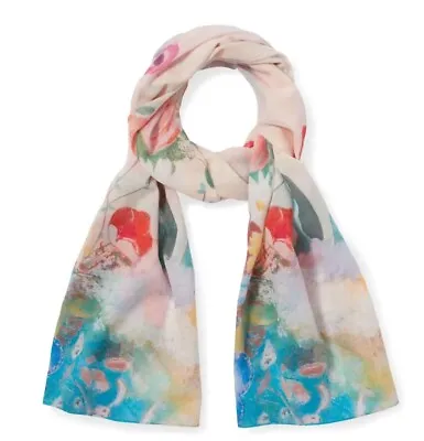 METROPOLITAN MUSEUM OF ART REDON BOUQUET OF FLOWERS COTTON SCARF NEW With TAGS • $45