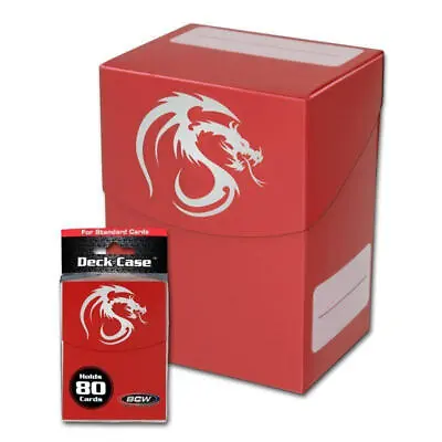 BCW DECK CASE PLASTIC - RED (Holds 80 Cards) • $4.99