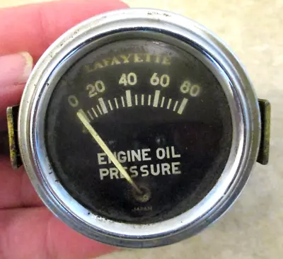 Vintage! Lafayette Oil Pressure Gauge Black And White Face 2  Hot Rat Rod Gasser • $29.99