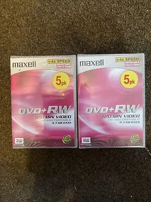 Maxell 10 Pack DVD + RW 120 Min 4.7 GB Blank DVD Discs 1-4x Speed. Opened Unused • £14.95
