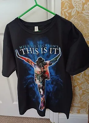 Michael Jackson T-Shirt This Is It Tour Concert Size Large 100% Cotton Mens • £14.95