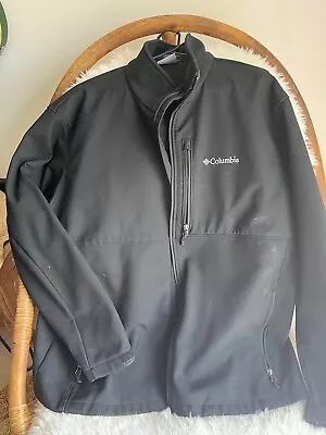 Columbia Softshell Jacket Fleeced Lined For Men XXL- Black • $18.99