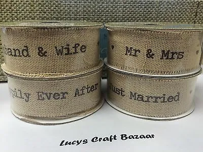 1-2M X 22mm Cotton Linen Natural Wedding / Marriage Frayed Edge Ribbon.Neutral • £2.45