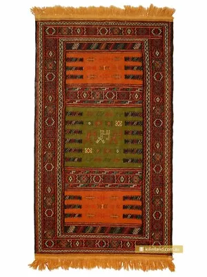 Authentic Sumak Kilim Runner Hand Knotted 100% Wool 170x98cm • $360