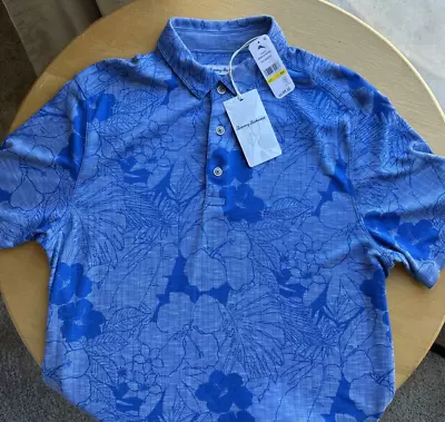 Tommy Bahama Miramar Blooms Polo Palace Blue NWT • $35