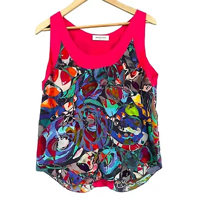 Megan Park Silk Blouse Womens Abstract Multicolor Sleeveless Top Size 1 / US 6 • $16.79